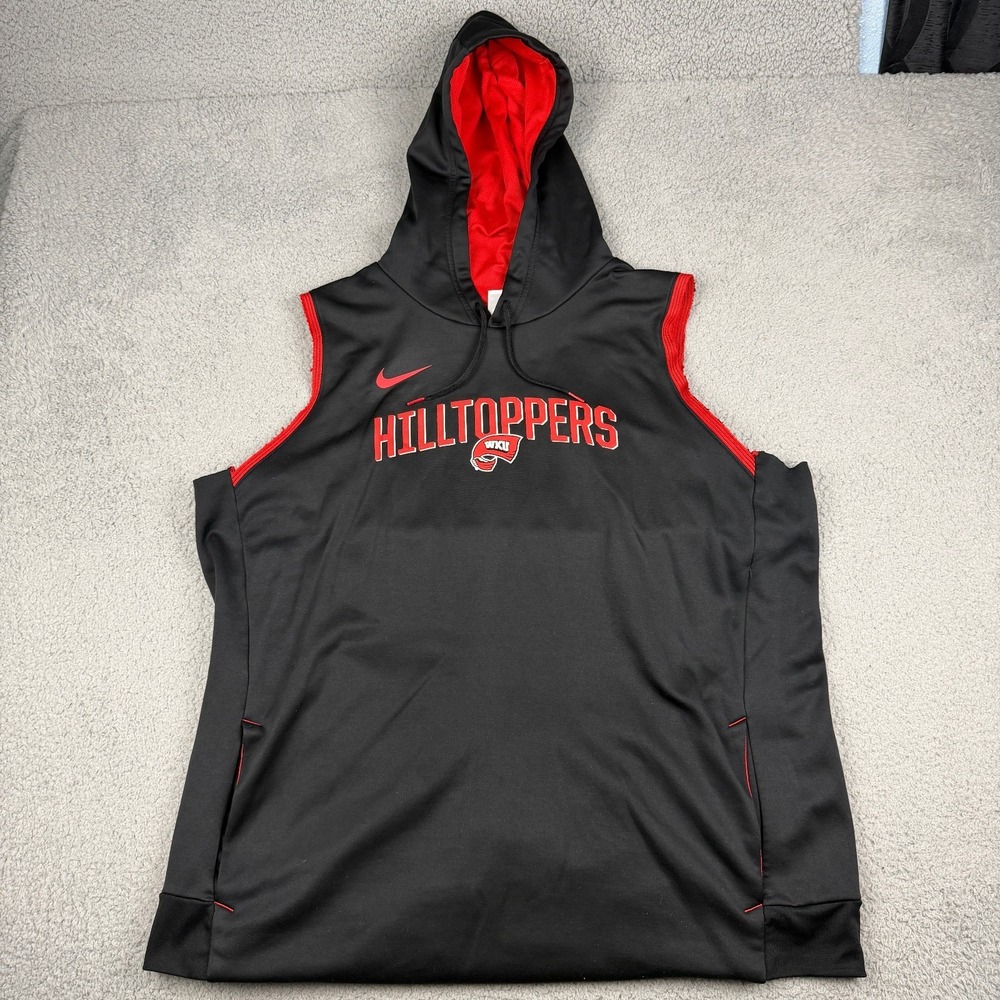 Nike Western Kentucky Hilltoppers WKU Vest Hooded Mens 2XL Black NCAA Therma Fit